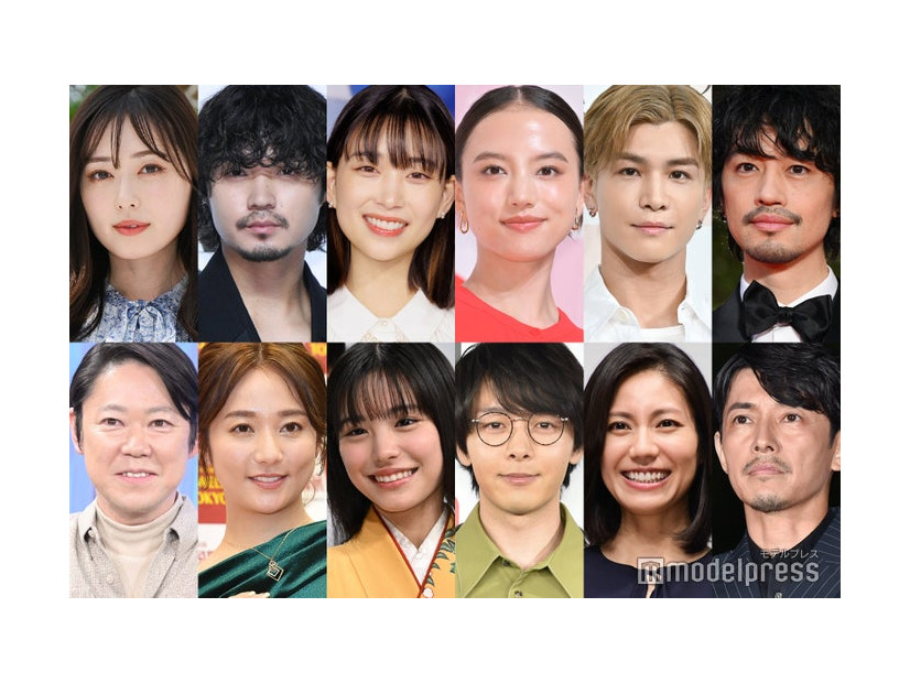（上段左から）福原遥、磯村勇斗、森川葵、清原果耶、岩田剛典、斎藤工（下段左から）阿部サダヲ、木村文乃、當真あみ、中村倫也、大森南朋、藤木直人（C）モデルプレス