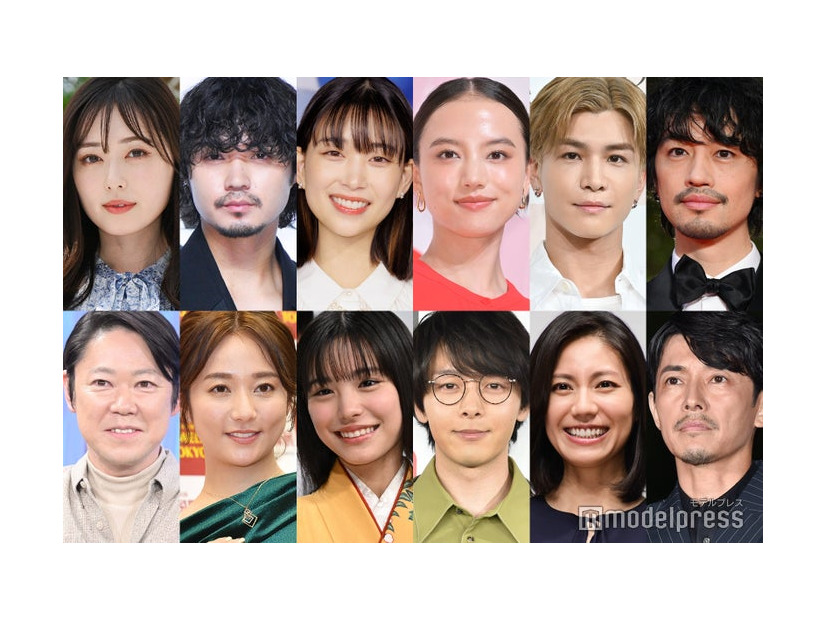 （上段左から）福原遥、磯村勇斗、森川葵、清原果耶、岩田剛典、斎藤工（下段左から）阿部サダヲ、木村文乃、當真あみ、中村倫也、松下奈緒、藤木直人（C）モデルプレス