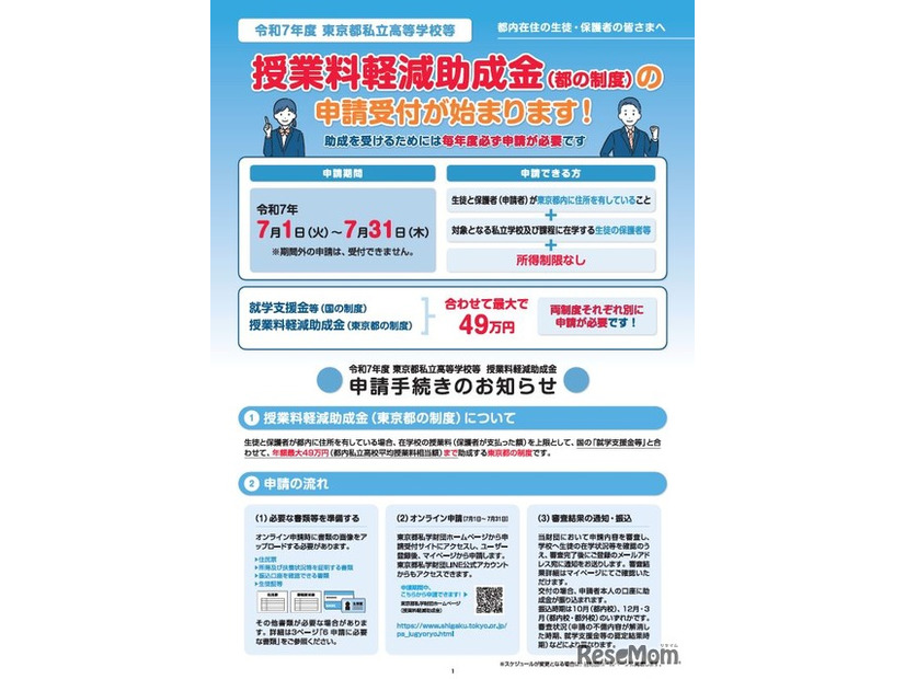 東京都私立高等学校等授業料軽減助成金
