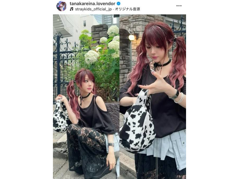 田中れいな、ツインテール×美肩ちら見せの夏コーデに反響「めっちゃ可愛い」「オシャレ」