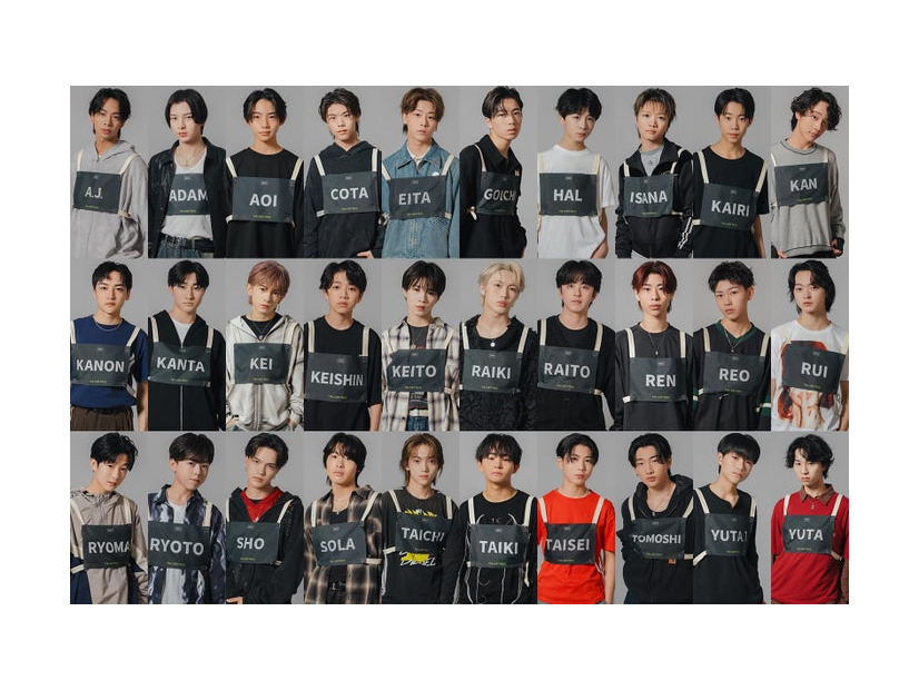 「THE LAST PIECE」3次審査進出者30人／（上段左から）A.J.、ADAM、AOI、COTA、EITA、GOICHI、HAL、ISANA、KAIRI、KAN（中段左から）KANON、KANTA、KEI、KEISHIN、KEITO、RAIKI、RAITO、REN、REO、RUI（下段左から）RYOMA、RYOTO、SHO、SOLA、TAICHI、TAIKI、TAISEI、TOMOSHI、YU、YUTA（提供写真）