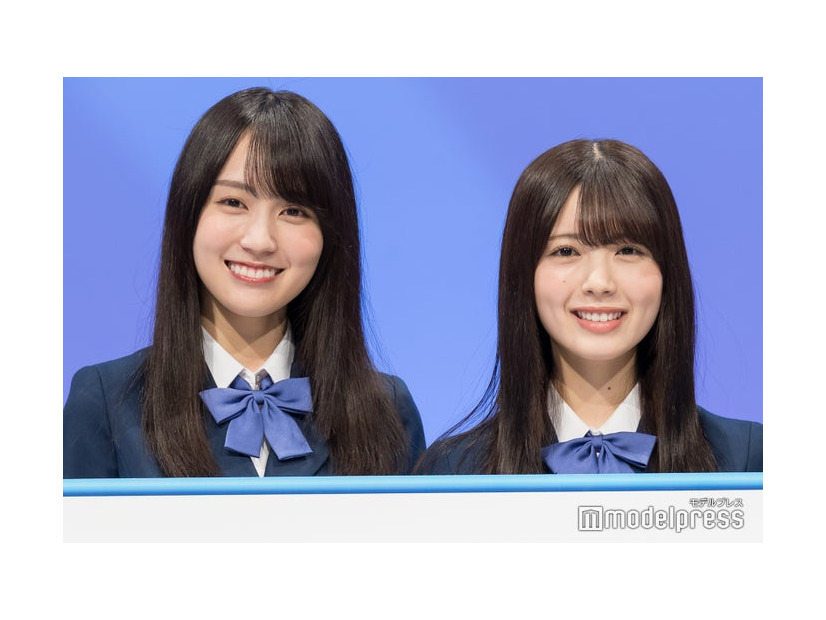 「量産型ルカ -プラモ部員の青き逆襲-」記者会見に出席した賀喜遥香、筒井あやめ（C）モデルプレス