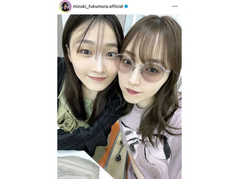 モー娘。OG譜久村聖、鞘師里保との同期SHOT！“大ファン女優”も大興奮「かわいいよよおおお」