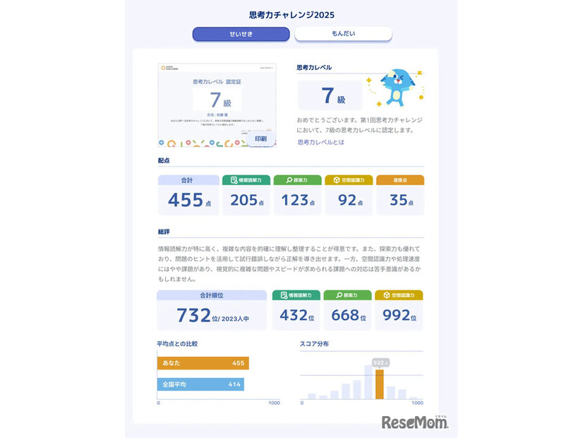 受検後に受け取る分析レポートのイメージ