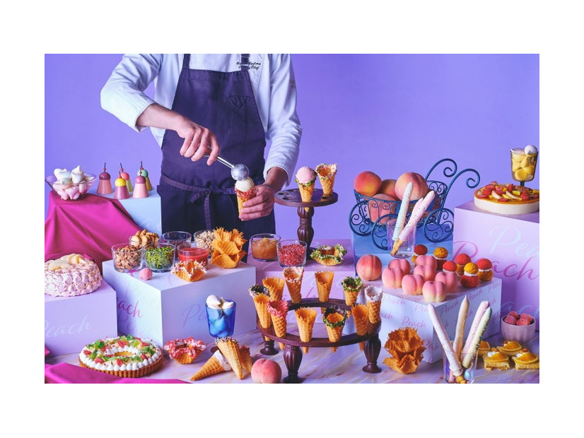 Craft Your Waffle Cone～ピーチ＆アイスクリーム スイーツビュッフェ ～／提供画像