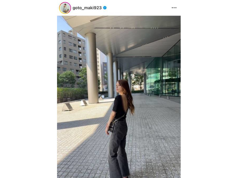 「背中綺麗!!」後藤真希、バックスタイルが大胆なTシャツコーデに絶賛の声「ドキッとしちゃう」