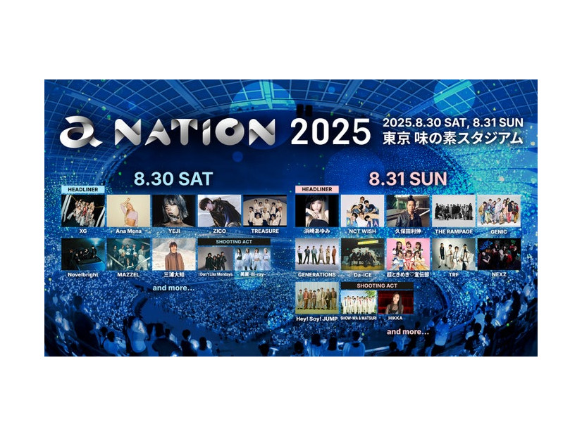 「a-nation 2025」出演アーティスト（提供写真）