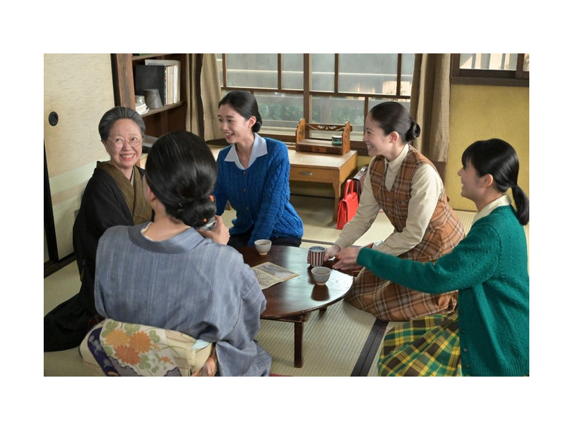 （左から）浅田美代子、河合優美、今田美桜、原菜乃華ら「あんぱん」第89話（C）NHK