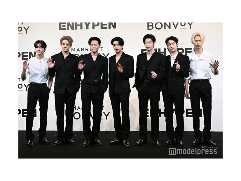 イベントに登壇したENHYPEN／JUNGWON（ジョンウォン）、HEESEUNG（ヒスン）、JAY（ジェイ）、JAKE（ジェイク）、SUNGHOON（ソンフン）、SUNOO（ソヌ）、NI-KI（ニキ）（C）モデルプレス