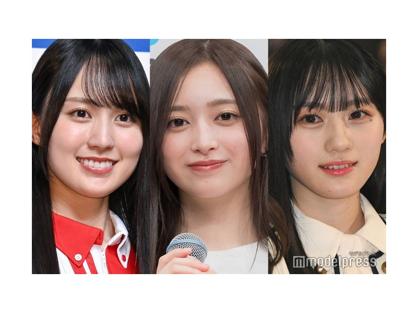 （左から）賀喜遥香、井上和、川崎桜（C）モデルプレス