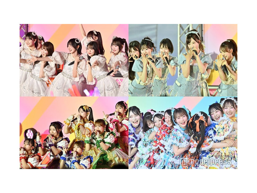 （左上から時計回りに）＝LOVE、AKB48、CUTIE STREET、超ときめき◆宣伝部（C）モデルプレス