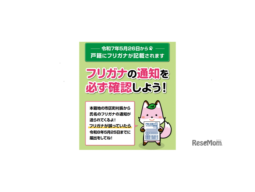フリガナ通知確認