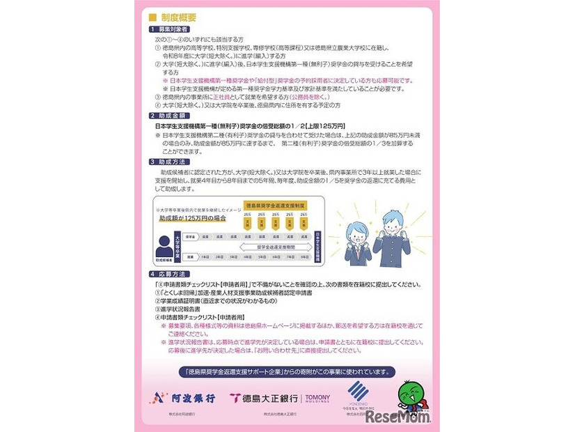 【県内枠】2025年度徳島県奨学金返還支援制度「助成候補者」募集
