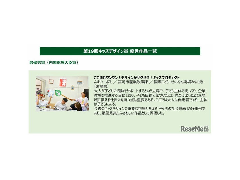 最優秀賞（内閣総理大臣賞）