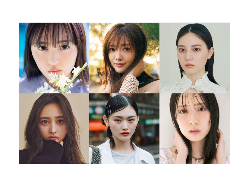 （上段左から）遠藤さくら、⽥村保乃、⼩坂菜緒（下段左から）井上和、山崎天、⾦村美玖（提供写真）