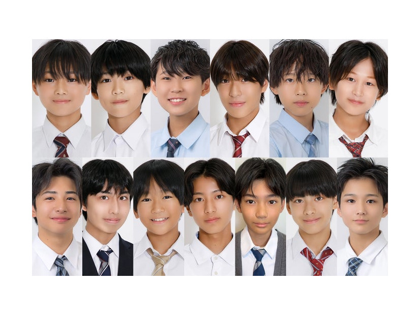 「男子中学生ミスターコン2025」ファイナリスト（上段左から）斎藤羽雲、芹川壽都、豊田琥杏、丹下璃音、茶屋本想士、松田爽獅（下段左から）園山弥凪都、丸山玲央、武藤真弥、酒井勇人、嘉数久瑠斗、德永來哉、白坂洵葵（提供写真）
