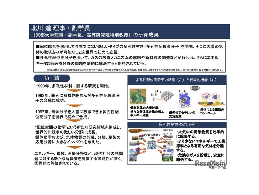 北川進氏の研究成果