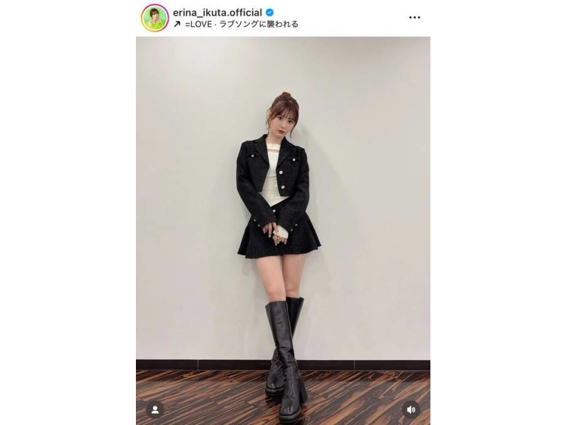 「スタイルレベチ」生田衣梨奈、美脚のセットアップコーデに絶賛の声「可愛くて美人さん」