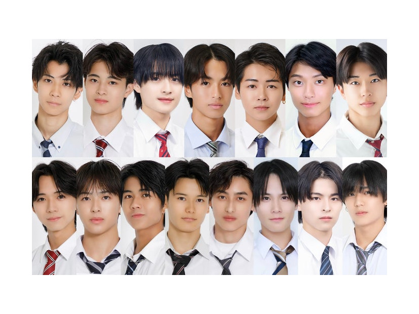 「男子高生ミスターコン2025」ファイナリスト／（上段左から）小川永真、西小路侑汰、倉田琉偉、楢崎悠亮、清田優翔、榎田一王、菊地脩椰（下段左から）大橋光、曽根凌輔、安藤志音、谷本晴、吹澤輝、江畑皇之介、山口凌摩、三浦斗空（提供写真）