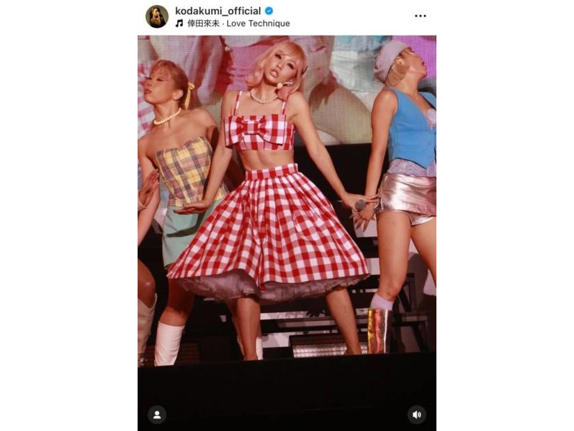 倖田來未、引き締まった美腹筋チラリのドーリーSHOTに絶賛の声「スタイル最強」「可愛すぎてやばい」