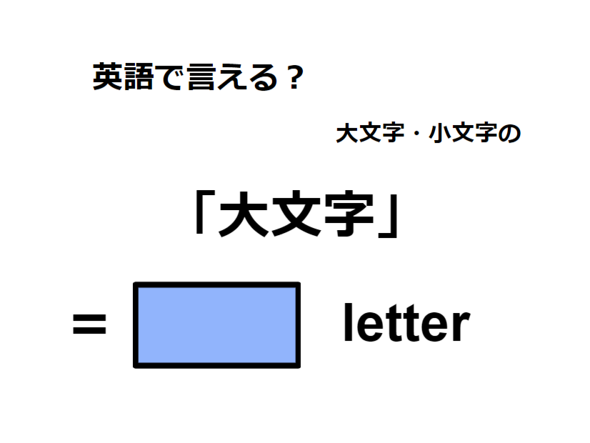 英語で「大文字」は何て言う？