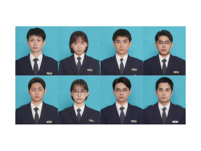 （上段左から）綱啓永、齊藤京子、金子大地、倉悠貴（下段左から）猪狩蒼弥、井桁弘恵、佐藤勝利、中村 蒼（C）フジテレビジョン（C）長岡弘樹／小学館