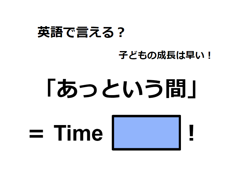 英語で「あっという間」は何て言う？