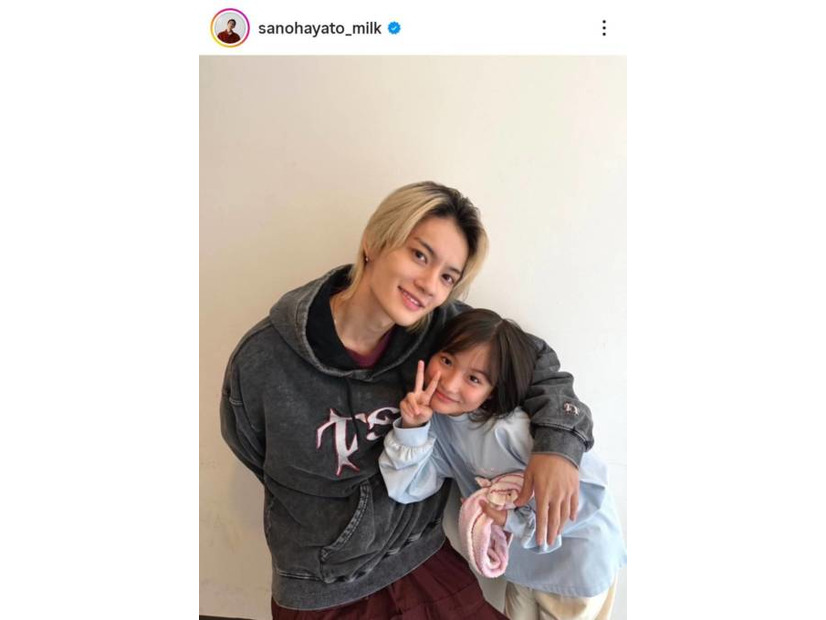 佐野勇斗『おむすび』親子役の宮崎莉里沙との再会SHOTに反響「爆沸きしました」「ずーっと仲良しなの素敵」