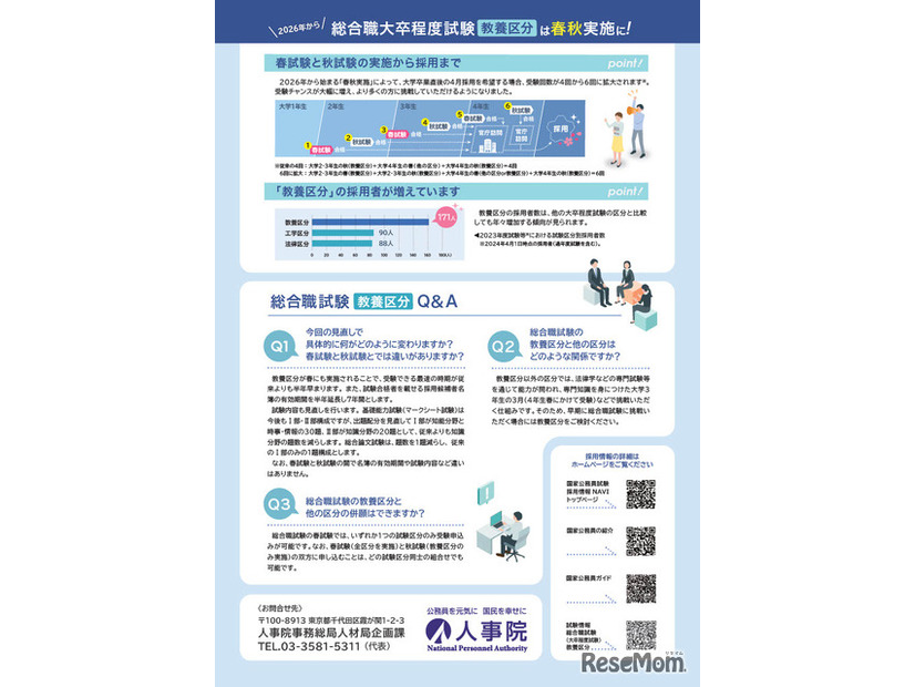 総合職試験の「教養区分」春秋実施