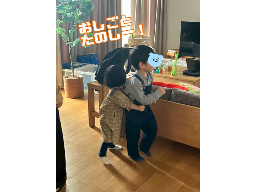 ニッチェ江上、5歳長男・3歳長女と親子共演！「兄妹揃って名役者」「将来は俳優さんかなぁ」の声