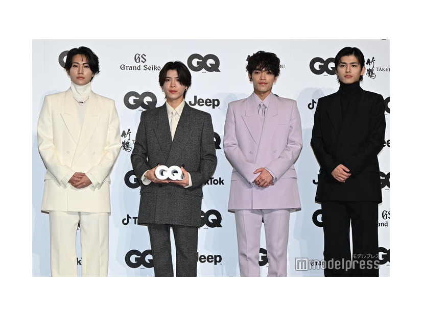 「GQ MEN OF THE YEAR 2025／20th Anniversary」フォトコールに出席した橋本将生、松島聡、原嘉孝、篠塚大輝（C）モデルプレス