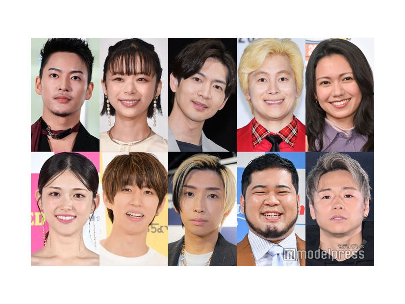 「2025年に結婚した有名人」（上段左から）RYOKI、趣里、松下洸平、カズレーザー、二階堂ふみ（下段左から）松村沙友理、はじめしゃちょー、ヒカル、松井ケムリ、武尊（C）モデルプレス