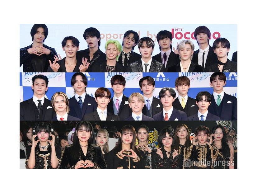 （上段から）JO1、INI、ME:I（C）モデルプレス