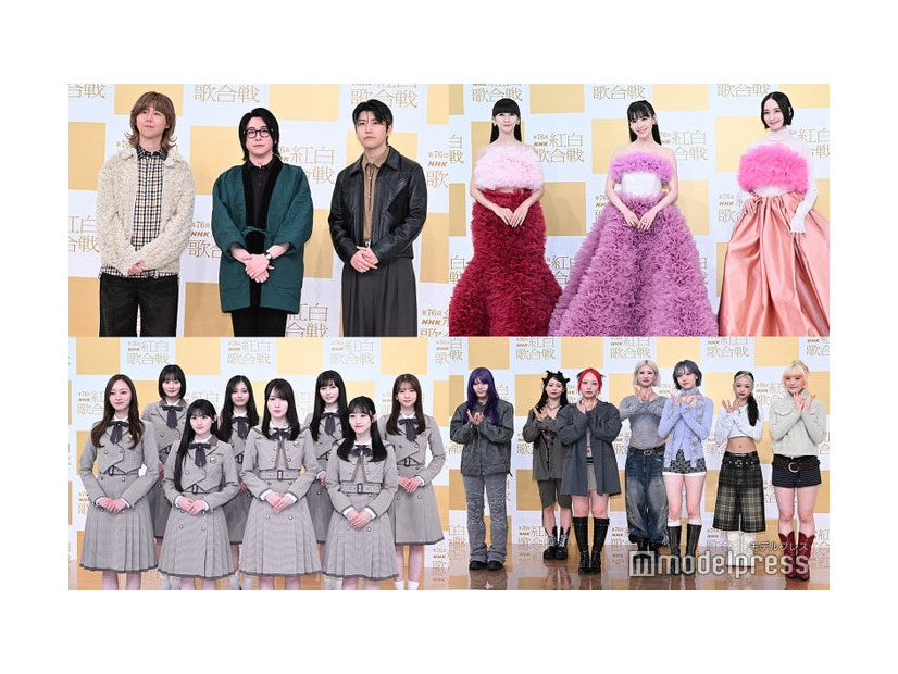 （上段左から）Mrs. GREEN APPLE、Perfume（下段左から）乃木坂46、HANA（C）モデルプレス