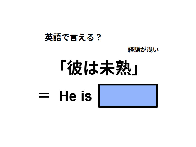 英語で「彼は未熟」は何て言う？