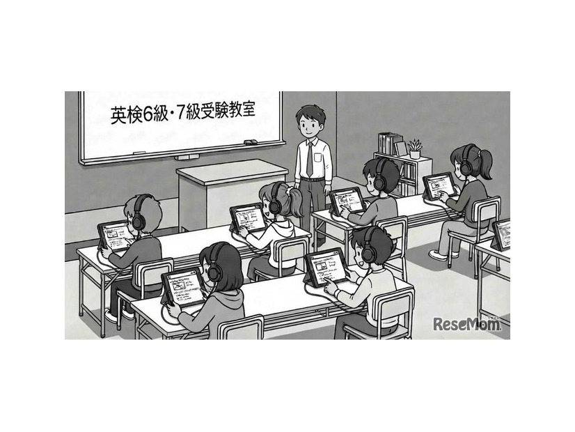 2026年度第3回検定より実施予定の英検6級・7級はPCまたはタブレットを用いたオンライン受験（CBT形式）を取り入れる予定