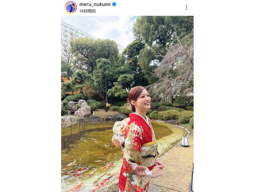 めるる、華やかな赤の振袖SHOTに絶賛の声「美しすぎて眩しい」「まさに大和撫子」