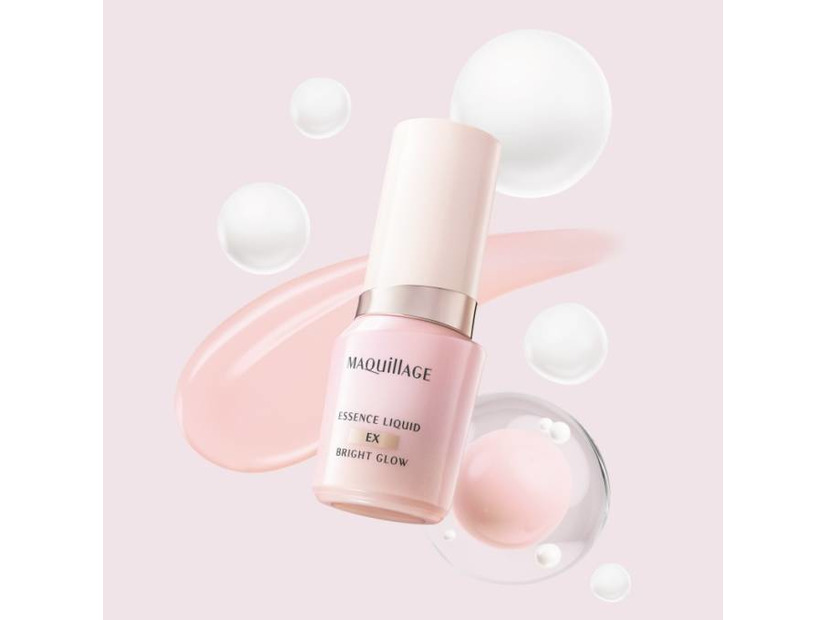 マキアージュ、ファンデ美容液から白玉のような明るさを仕込む「エッセンスリキッド EX ブライトグロウ」誕生