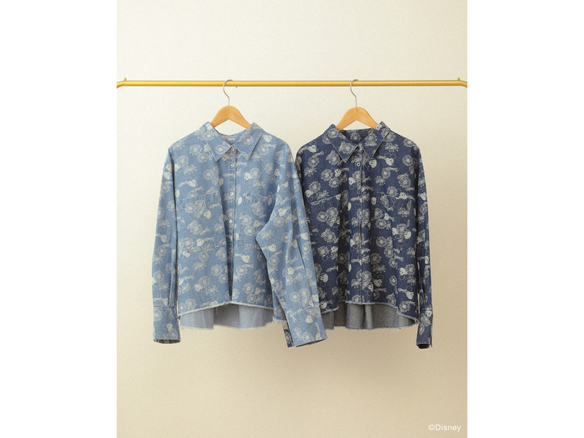 ミッキー＆フレンズ/花柄デニムシャツ￥5,990