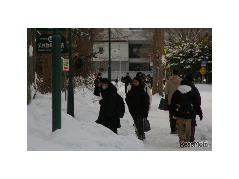 北海道大学試験場（札幌キャンパス）2026年1月17日 共通テスト1日目のようす