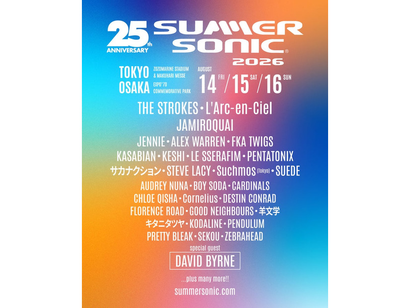 「SUMMER SONIC 2026」第1弾出演者（提供写真）