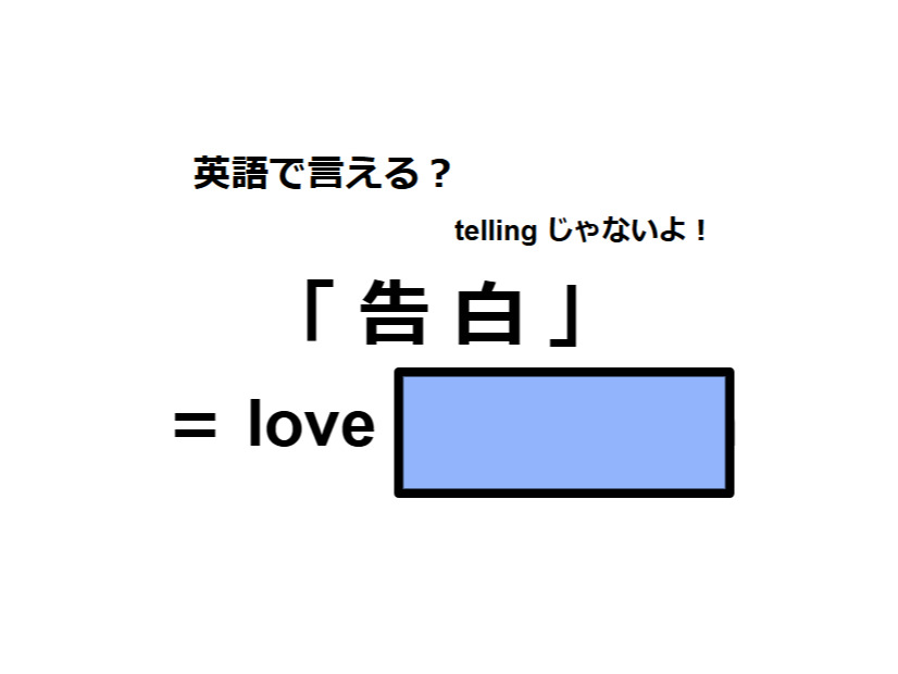 英語で「告白」は何て言う？