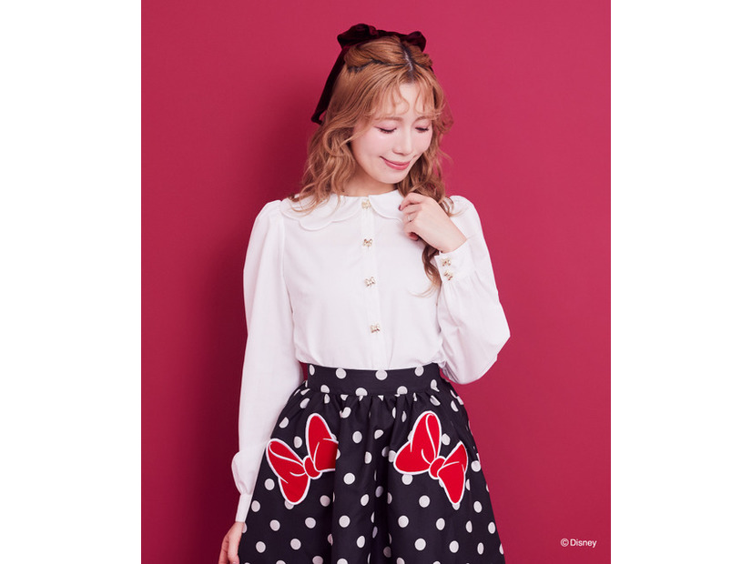 ミニー／リボンボタンブラウス（Off White）￥12,500