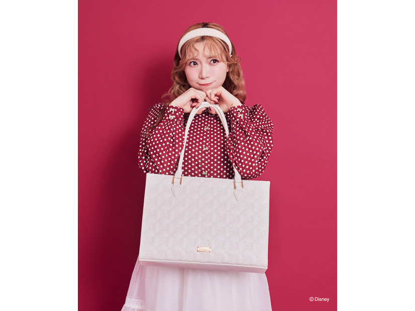 ミニー／リボンキルティングトートバッグ（Off White）￥13,900