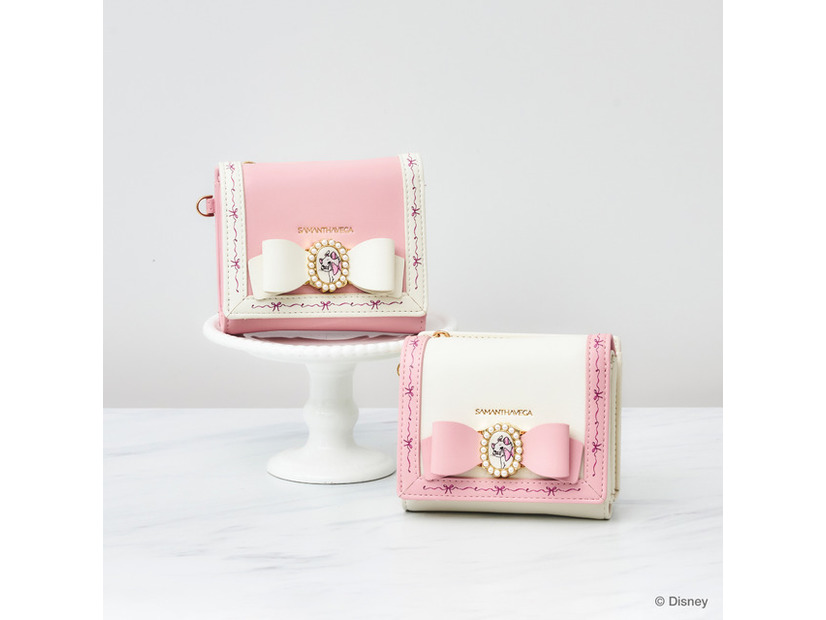 折財布（ピンク／ホワイト）￥17,600「おしゃれキャット マリー」コレクション　