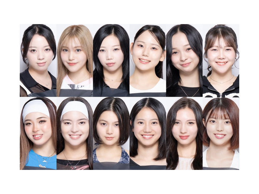 （上段左から）桑原彩菜、荒武凜香、黒川穂香、松浦なる、城守星愛、森穂乃香（下段左から）村田莉花、大城莉瑛羅、大谷碧空、津波古妃織、土方エレナ、飛咲来（C）AbemaTV,Inc.