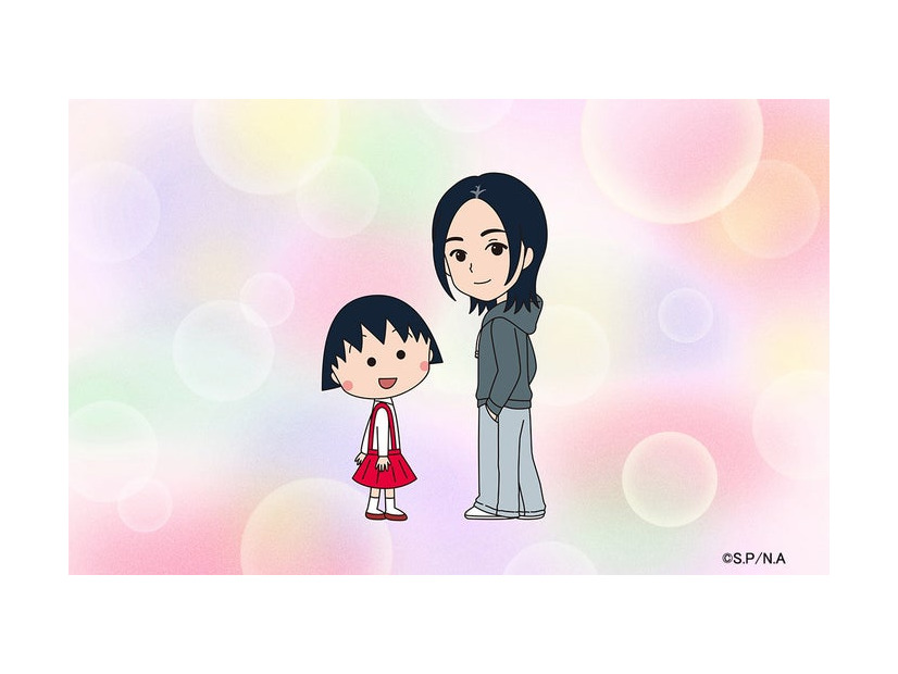 「ちびまる子ちゃん」×宇多田ヒカル描きおろしイラスト（C）さくらプロダクション／日本アニメーション