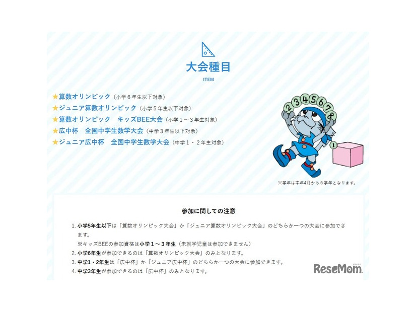 大会種目について