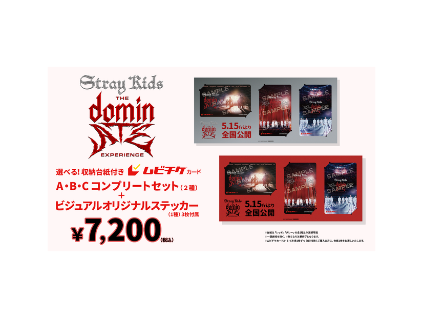 収納台紙付きムビチケカーコンプリートセット（2種）税込7,200円　『Stray Kids : The dominATE Experience』 （c）JYP ENTERTAINMENT