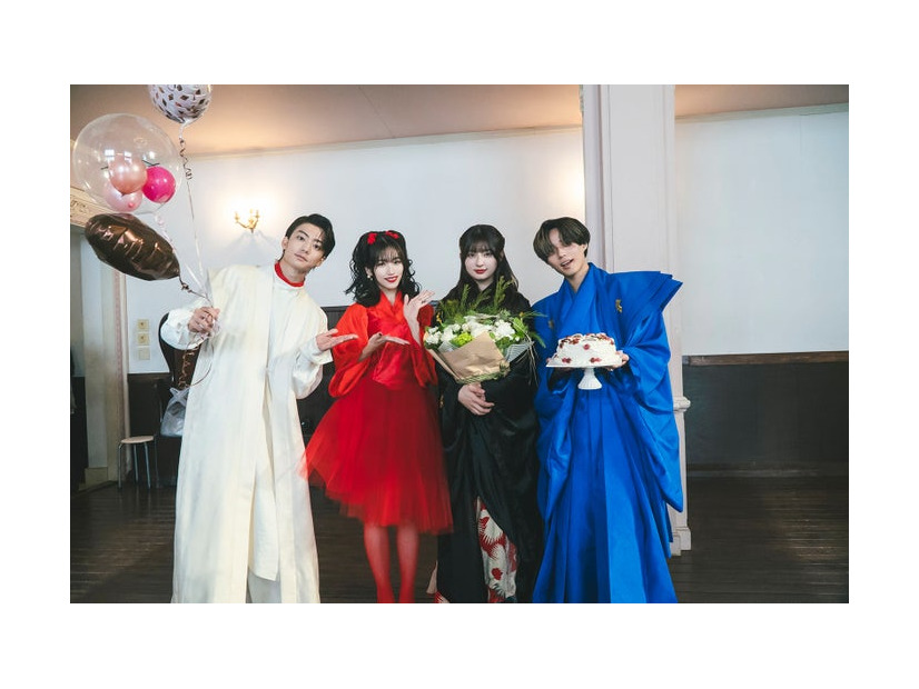 伊藤健太郎、片岡凜、吉川愛、永瀬廉（C）2026「鬼の花嫁」製作委員会